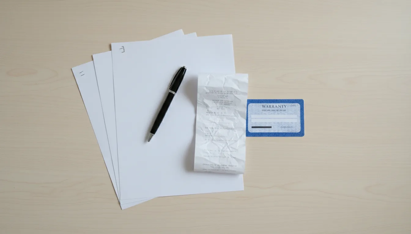 Receipt and warranty documents
