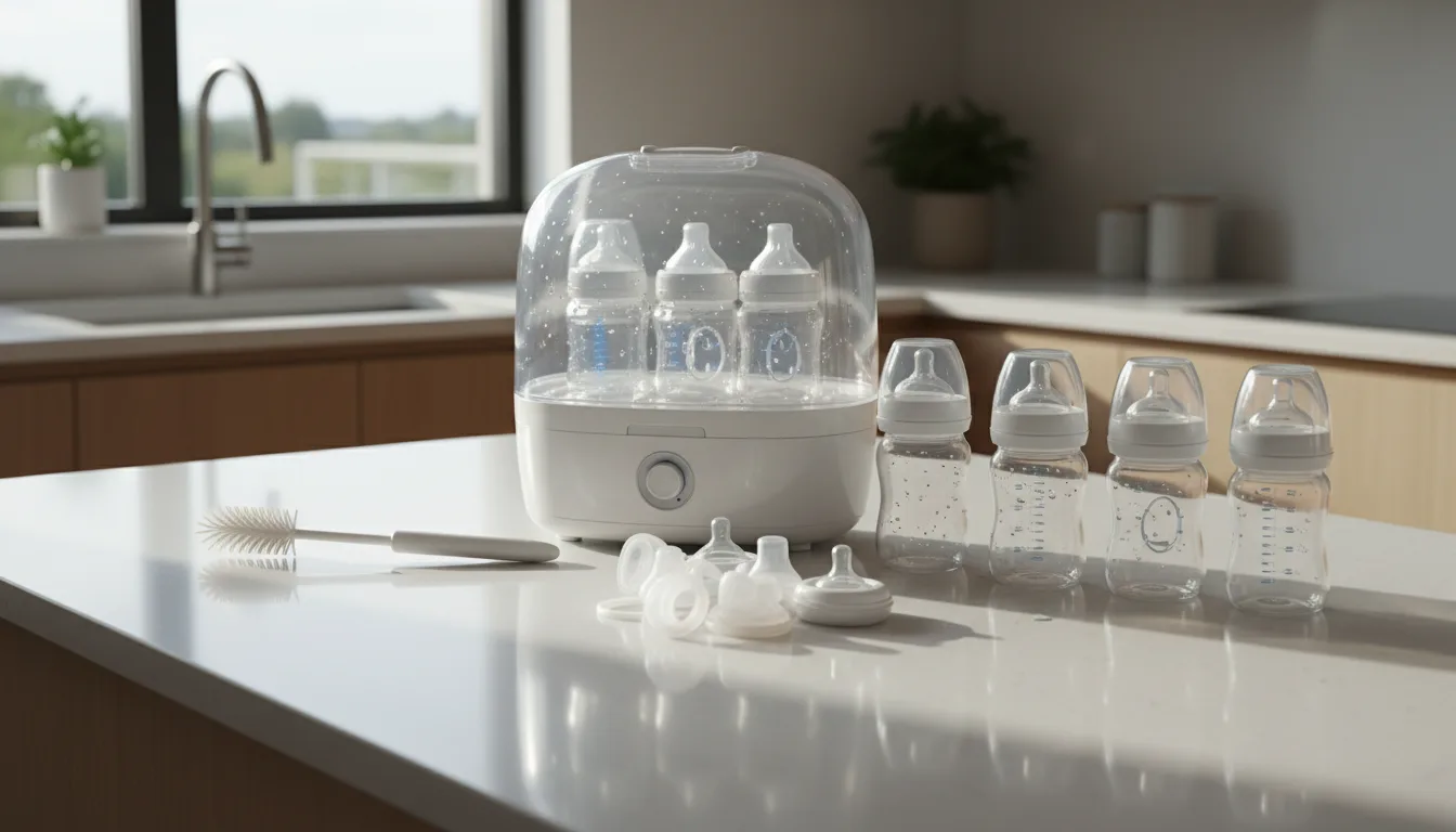 Baby feeding equipment on a counter