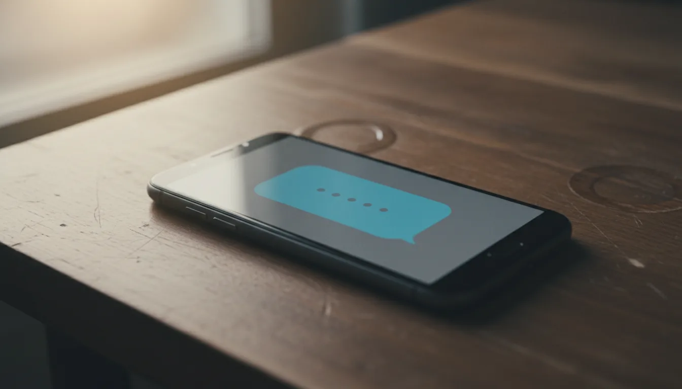 A smartphone showing a message