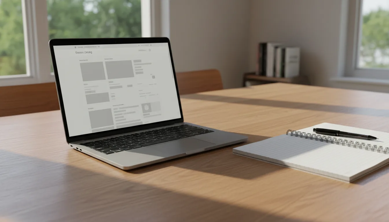 Checking a business on a laptop