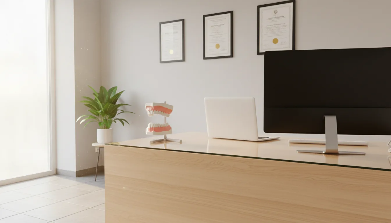 A dental clinic reception desk