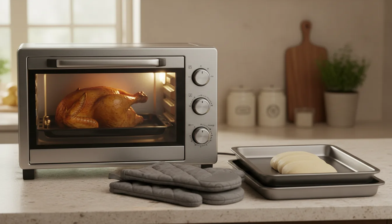 A countertop electric oven