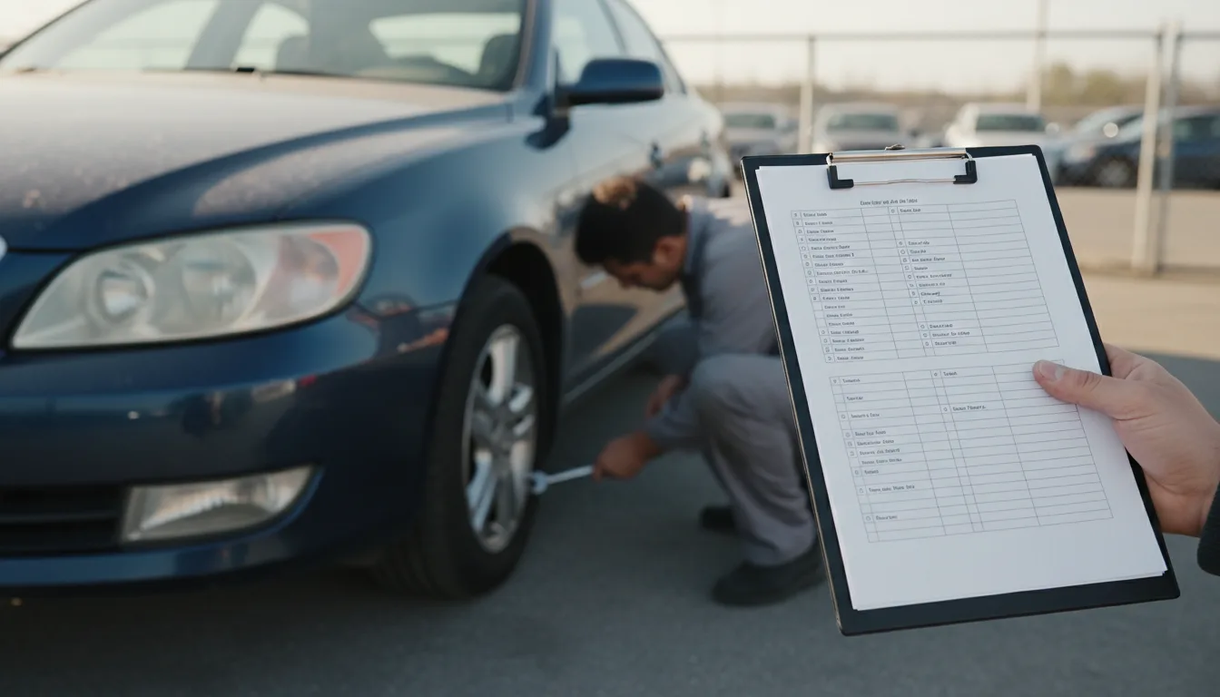 A used-car inspection checklist