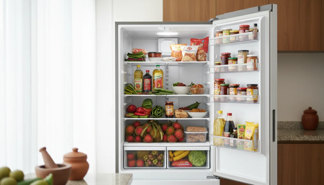 An open refrigerator