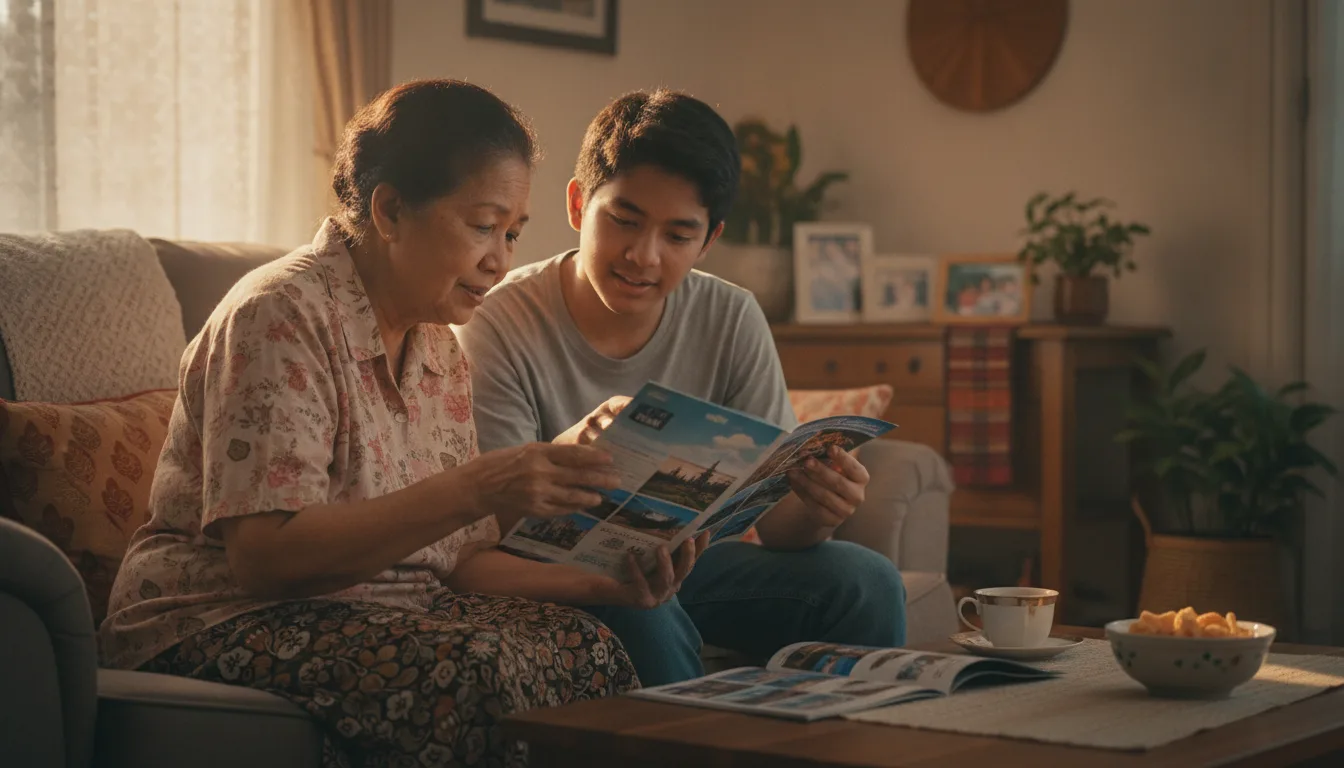 A calm living room for senior care