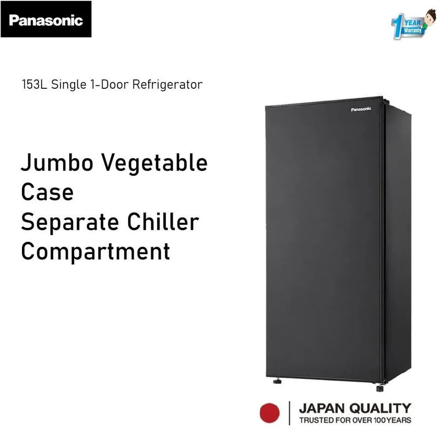 Panasonic 153L Single-Door Refrigerator NR-AC151ARKM